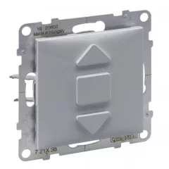   Legrand SUNO 721338 Redőnynyomó, alumínium burkolattal, rugós bekötés, keret nélkül, süllyesztett, 6A 250V IP20