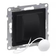   Legrand SUNO 721400 Húzózsinóros váltóérintkezős nyomó, fekete burkolattal, rugós bekötés, keret nélkül, süllyesztett, 6A 250V IP20