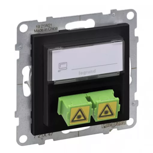 Legrand SUNO 721447 SC/APC Optikai aljzat, fekete burkolattal, keret nélkül