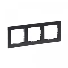   Legrand SUNO 721553 3-as sötét szürke keret, vízszintes és függőleges elhelyezéssel, IP20