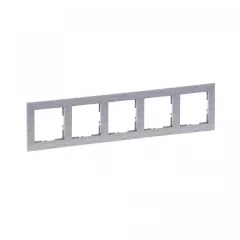   Legrand SUNO 721565 5-ös csiszolt alumínium keret, vízszintes és függőleges elhelyezéssel, IP20