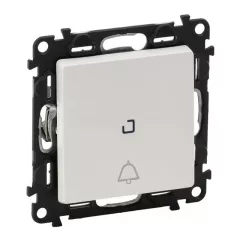   Legrand Valena Life 752116 váltóérintkezős nyomó (N106), fehér burkolattal keret nélkül, süllyesztett, csengőjellel, jelzőfénnyel 10A 250V (Legrand 752116)