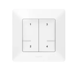   Legrand Netatmo 752168 Valena Life okos szcenárió kapcsoló (távvezérlő) Home + Control alkalmazásban beállított 4 db egyedi szcenárió indítására; díszítőkerettel, elemmel és kétoldalú ragasztóval szállítva fehér