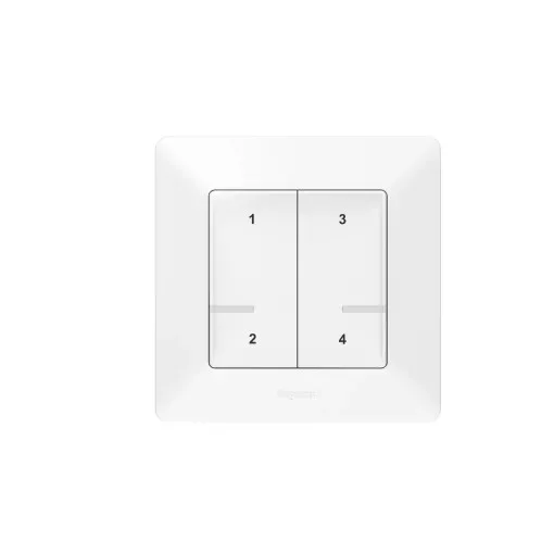 Legrand Netatmo 752168 Valena Life okos szcenárió kapcsoló (távvezérlő) Home + Control alkalmazásban beállított 4 db egyedi szcenárió indítására; díszítőkerettel, elemmel és kétoldalú ragasztóval szállítva fehér