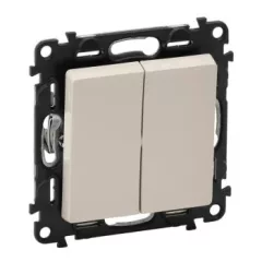   Legrand Valena Life 752208 dupla váltóérintkezős kapcsoló (106+6), elefántcsont burkolattal keret nélkül, süllyesztett 10A 250V (Legrand 752208)