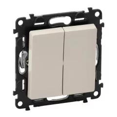   Legrand Valena Life 752218 dupla váltóérintkezős nyomó (N106+6), elefántcsont burkolattal keret nélkül, süllyesztett 10A 250V (Legrand 752218)