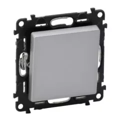   Legrand Valena Life 752301 egypólusú kapcsoló (101), aluminium burkolattal keret nélkül, süllyesztett 10A 250V (Legrand 752301)