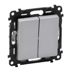   Legrand Valena Life 752305 csillárkapcsoló (105), aluminium burkolattal keret nélkül, süllyesztett 10A 250V (Legrand 752305)