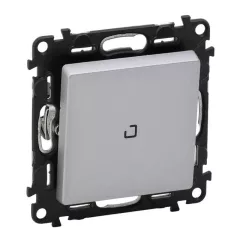   Legrand Valena Life 752310 egypólusú kapcsoló (101), aluminium burkolattal keret nélkül, süllyesztett, egy ellenőrzőfénnyel 10A 250V (Legrand 752310)