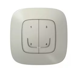   Legrand Netatmo 752768 Valena Allure okos szcenárió kapcsoló (távvezérlő) Home + Control alkalmazásban beállított 4 db egyedi szcenárió indítására; díszítőkerettel, elemmel és kétoldalú ragasztóval szállítva alumínium