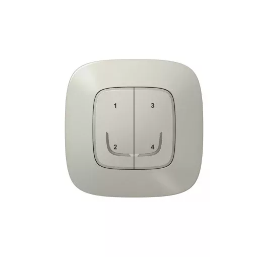 Legrand Netatmo 752768 Valena Allure okos szcenárió kapcsoló (távvezérlő) Home + Control alkalmazásban beállított 4 db egyedi szcenárió indítására; díszítőkerettel, elemmel és kétoldalú ragasztóval szállítva alumínium