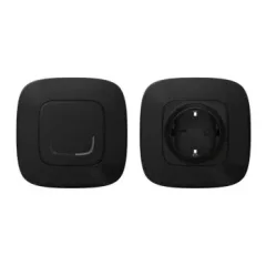   Legrand Netatmo 752854 Párosított szett: Vezérelhető csatlakozó aljzat - 1 intelligens csatlakozóaljzat + 1 vezeték nélküli kapcsoló Valena Allure Netatmo fekete ( 752854 )