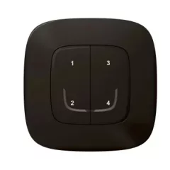   Legrand Netatmo 752868 Valena Allure okos szcenárió kapcsoló (távvezérlő) Home + Control alkalmazásban beállított 4 db egyedi szcenárió indítására; díszítőkerettel, elemmel és kétoldalú ragasztóval szállítva fekete