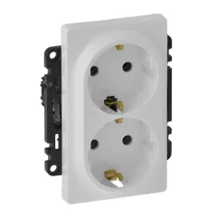   Legrand Valena Life 753127 földelt csatlakozóaljzat (dugalj) 2x2P+F fehér burkolattal keret nélkül, süllyesztett, 16A 250V (Legrand 753127)