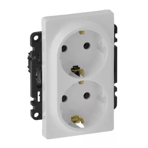 Legrand Valena Life 753127 földelt csatlakozóaljzat (dugalj) 2x2P+F fehér burkolattal keret nélkül, süllyesztett, 16A 250V (Legrand 753127)