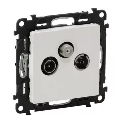   Legrand Valena Life 753152 csillagpontos TV-Rádió-SAT csatlakozóaljzat 1,5 dB, fehér burkolattal. keret nélkül, süllyesztett (Legrand 753152)