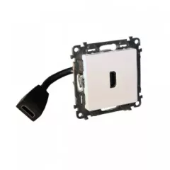   Legrand 753175 Valena Life Elővezetékelt HDMI 1.4 típusú csatlakozóaljzat, 15 cm kábellel szállítva, Fehér ( Legrand 753175 )
