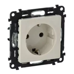   Legrand Valena Life 753221 földelt csatlakozóaljzat (dugalj) 2P+F elefántcsont burkolattal keret nélkül, süllyesztett, 16A 250V (Legrand 753221)