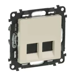   Legrand Valena life 753241 Informatikai csatlakozóaljzat 2xRJ45 Cat5e UTP elefántcsont burkolattal keret nélkül (Legrand 753241)