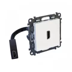   Legrand 753275 Valena Life Elővezetékelt HDMI 1.4 típusú csatlakozóaljzat, 15 cm kábellel szállítva, Elefántcsont ( Legrand 753275 )