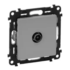   Legrand Valena Life 753360 végzáró TV csatlakozóaljzat 10 dB, aluminium burkolattal. keret nélkül, süllyesztett (Legrand 753360)