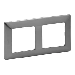   Legrand Valena Life 754152 2-es inox dekor keret függőleges és vízszintes elhelyezéssel (Legrand 754152)