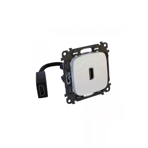Legrand 755166 Valena Allure Elővezetékelt HDMI 1.4 típusú csatlakozóaljzat, 15 cm kábellel szállítva, Elefántcsont ( Legrand 755166 )