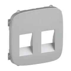   Legrand 755377 Valena Allure Kettős hangszóróaljzat burkolat, Alumínium ( Legrand 755377 )