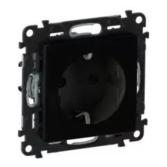   Legrand Valena Life 756320 földelt csatlakozóaljzat(dugalj) gyermekvédelemmel 2P+F fekete burkolattal keret nélkül, süllyesztett 16A 250V (Legrand 756320)