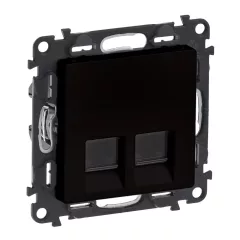   Legrand Valena Life 756347 Informatikai csatlakozóaljzat 2xRJ45 Cat. 6 STP fekete burkolattal keret nélkül (Legrand 756347)
