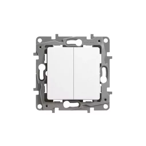 Legrand Niloé 764502 dupla váltóérintkezős kapcsoló (106+6), fehér burkolattal keret nélkül, süllyesztett 10A 250V (Legrand 764502 / 664502)