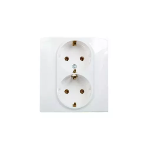 Legrand Niloé 764534 földelt csatlakozóaljzat (dugalj) 2x2P+F fehér burkolattal kerettel,, süllyesztett, 16A 250V (Legrand 764534)