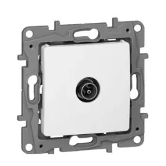   Legrand Niloé 764551 végzáró TV - 9,5 (apa) csatlakozóaljzat 1 dB, fehér burkolattal, keret nélkül, süllyesztett (Legrand 764551)