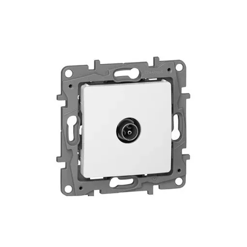 Legrand Niloé 764551 végzáró TV - 9,5 (apa) csatlakozóaljzat 1 dB, fehér burkolattal, keret nélkül, süllyesztett (Legrand 764551)