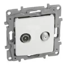   Legrand Niloé 764558 végzáró TV-SAT csatlakozóaljzat 10 dB, fehér burkolattal, keret nélkül, süllyesztett (Legrand 764558)