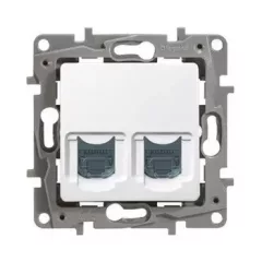   Legrand Niloé 764574 Informatikai csatlakozóaljzat 2xRJ45 Cat6 UTP fehér burkolattal keret nélkül (Legrand 764574)