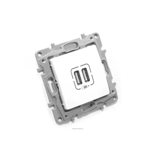 Legrand Niloé 764594 USB dupla töltőaljzat, (2400 mA 5V) fehér burkolattal, keret nélkül, süllyesztett (Legrand 764594)