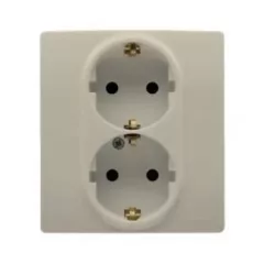  Legrand Niloé 764634 földelt csatlakozóaljzat (dugalj) 2x2P+F bézs burkolattal kerettel,, süllyesztett, 16A 250V (Legrand 764634)