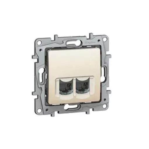 Legrand Niloé 764674 Informatikai csatlakozóaljzat 2xRJ45 Cat6 UTP bézs burkolattal keret nélkül (Legrand 764674)