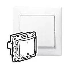   Legrand Valena 770092 vízmentes kétpólusú kapcsoló (102), fehér burkolattal keret nélkül, süllyesztett, (IP44) 10A 250V (Legrand 770092)
