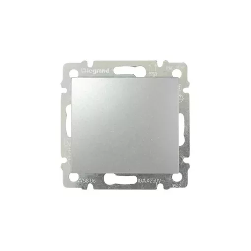 Legrand Valena 770106 váltókapcsoló (106), aluminium burkolattal keret nélkül, süllyesztett 10A 250V (Legrand 770106)