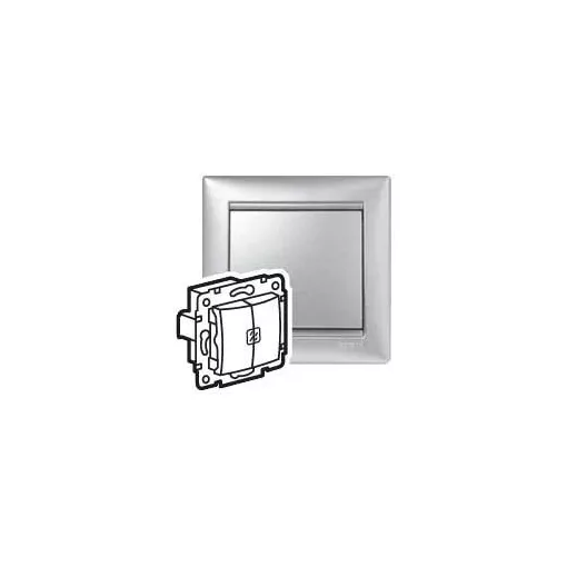Legrand Valena 770148 keresztkapcsoló (107), aluminium burkolattal keret nélkül, süllyesztett, jelzőfénnyel 10A 250V (Legrand 770148)