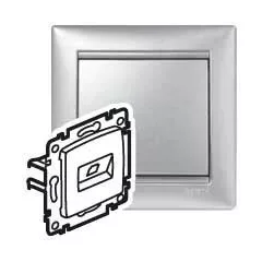   Legrand Valena 770242 Informatikai csatlakozóaljzat 1xRJ45 Cat6 UTP aluminium burkolattal keret nélkül (Legrand 770242)