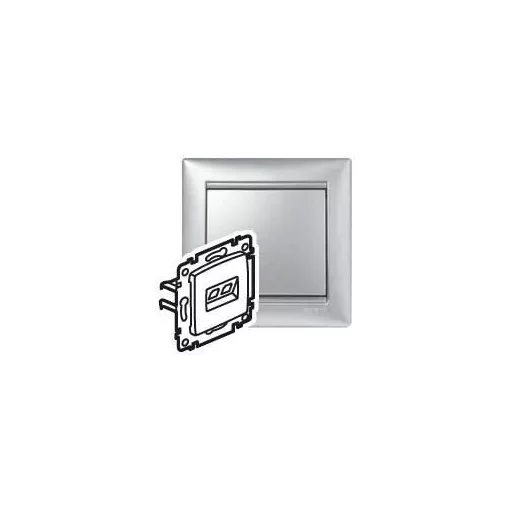 Legrand Valena 770243 Informatikai csatlakozóaljzat 2xRJ45 Cat6 UTP aluminium burkolattal keret nélkül (Legrand 770243)