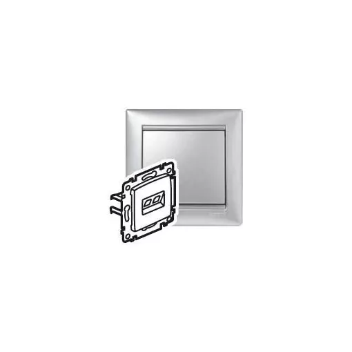 Legrand Valena 770280 Speciális RJ45/RJ11 csatlakozóaljzat 2xRJ11/RJ45 Cat5e UTP aluminium burkolattal keret nélkül (Legrand 770280)