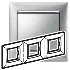   Legrand Valena 770333 3-as alumetál keret vízszintes elhelyezéssel (Legrand 770333)
