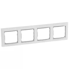   Legrand Valena 770494 4-es fehér / ezüst keret vízszintes elhelyezéssel (Legrand 770494)