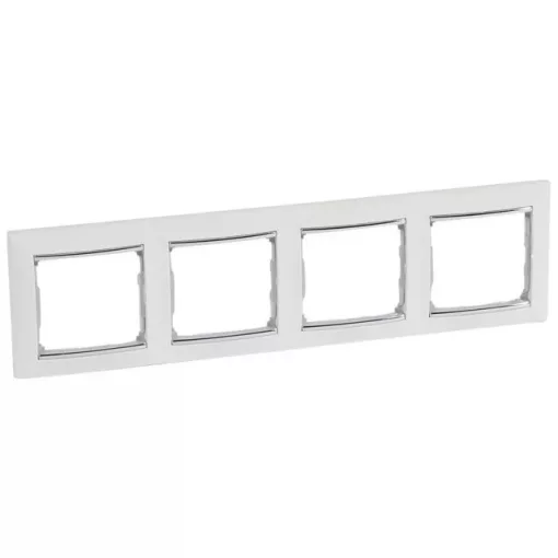 Legrand Valena 770494 4-es fehér / ezüst keret vízszintes elhelyezéssel (Legrand 770494)