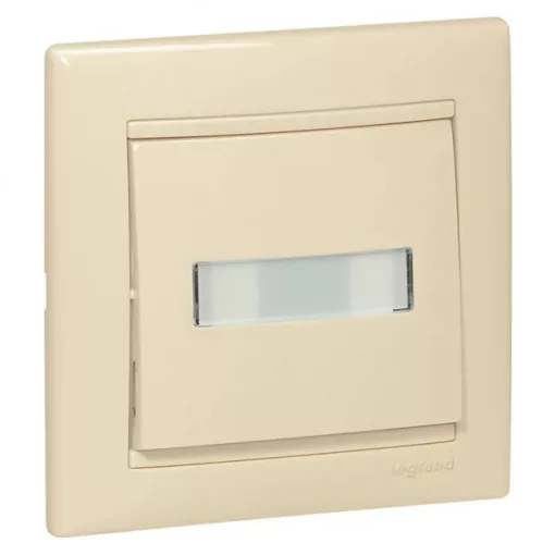 Legrand Valena 774117 egypólusú nyomó (N101), elefántcsont burkolattal keret nélkül, süllyesztett, címketartóval, jelzőfénnyel 10A 12V (Legrand 774117)