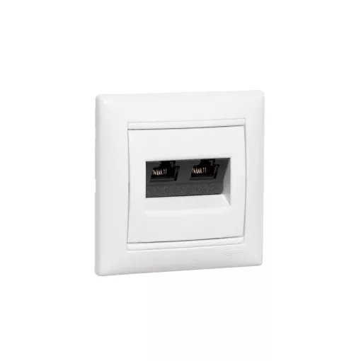Legrand Valena 774139 Informatikai csatlakozóaljzat 2xRJ45 Cat5e UTP elefántcsont burkolattal keret nélkül (Legrand 774139)